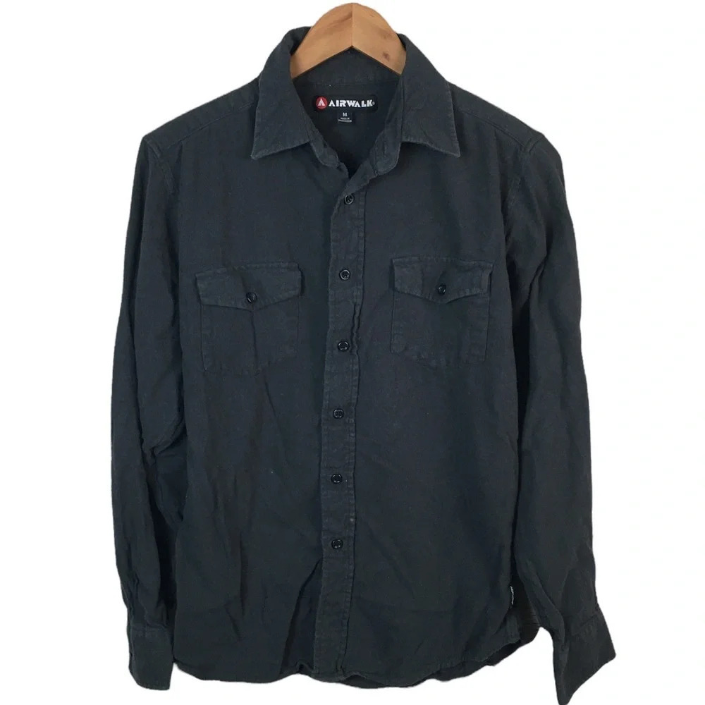 BF421 Mens Airwalk Skater Brand 2 Pocket Button Down Shirt M